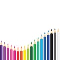 Colorful pencil set icons. Back to school. Stock vector illustration