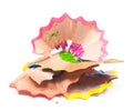 Colorful pencil shavings Royalty Free Stock Photo