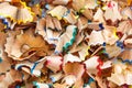 Colorful pencil shavings for background Royalty Free Stock Photo