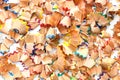 Colorful pencil shavings for background Royalty Free Stock Photo