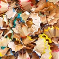 Colorful pencil shavings for background Royalty Free Stock Photo