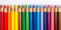 Colorful Pencil Spectrum A Row of Sharpened Crayons in a Rainbow Pattern