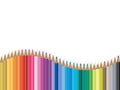 Colorful pencil wave illustration Royalty Free Stock Photo