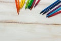 Colorful pencil on the white table