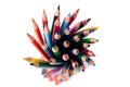 Colorful pencils from above