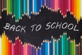 Colorful Pencils on BlackBoard Back to School Concept Royalty Free Stock Photo