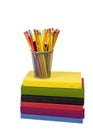 Colorful Pencils and Books Royalty Free Stock Photo