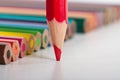 Colorful Pencils, Focused on Red Royalty Free Stock Photo