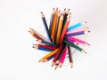 Colorful pencils in a glass jar Royalty Free Stock Photo