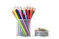 Colorful pencils in holder