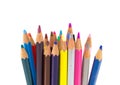 Colorful pencils in pail Royalty Free Stock Photo