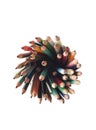 Colorful pencils upper view