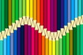 Colorful pencils wave