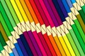 Colorful pencils wave