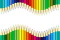 Colorful pencils wave