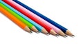 Colorful pencils on a white background, with clipping path Royalty Free Stock Photo