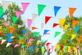 Colorful pennant in leaves