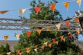 colorful pennant on a metal pole