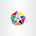 colorful pentagon star geometric vector logo abstract icon