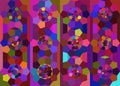 Colorful pentagons mosaic. Geometric Background. Backdrop. Background. Banner. Wallpaper. Mosaic. Pentagon. Abstract. Vector.