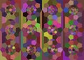 Colorful pentagons mosaic. Geometric Background. Backdrop. Background. Banner. Wallpaper. Mosaic. Pentagon. Abstract. Vector.