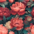 Colorful Peony Gradients Seamless Pattern for Invitations and Scrapbooking.