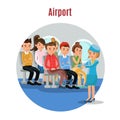 Colorful People On Airplane Template