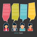 Colorful people avatars vector illustration in fllat style Royalty Free Stock Photo