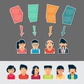 Colorful people avatars vector illustration in fllat style Royalty Free Stock Photo