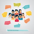 Colorful people avatars vector illustration in fllat style Royalty Free Stock Photo