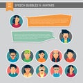 Colorful people avatars vector illustration in fllat style Royalty Free Stock Photo