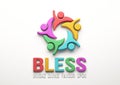 Bless People Group. 3D Render Illustration