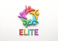 Elite People Teamwork Group. 3D Render Illustration