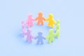 Colorful people figurines circle teamwork collaboration unity connection community support group together 10 Royalty Free Stock Photo