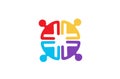 Colorful People Four Group Team Logo Royalty Free Stock Photo