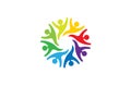 Colorful People Group Movement Team Logo Royalty Free Stock Photo