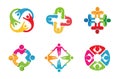 Colorful People Group Team Logo Design Royalty Free Stock Photo