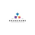 Colorful people group team logo design vector Royalty Free Stock Photo