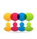 Colorful people icons with dialog speech bubbles Royalty Free Stock Photo