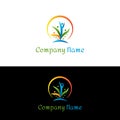 Colorful people logo design. People forming a tree logo template Royalty Free Stock Photo