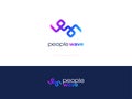 Colorful People Logo in Wave Style. People Beat Logo or Icon