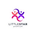 colorful people and shiny star for childcare, charity and social organization logo design Royalty Free Stock Photo