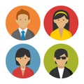 Colorful Peoples Userpics Icons Set in Flat Style. Royalty Free Stock Photo