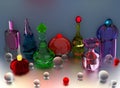 Colorful perfume bottles