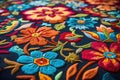 colorful persian carpet with floral motifs