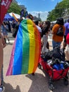 Colorful Person Wearing a Flag the Capital Pride Festival in Washington DC