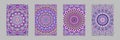 Colorful petal ornate mandala flyer background set