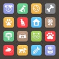 Colorful Pets icons set for web or mobile. Vector Royalty Free Stock Photo