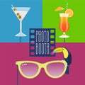 Photo booth props icon set vector illustration Royalty Free Stock Photo