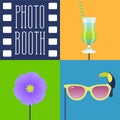 Photo booth props icon set vector illustration Royalty Free Stock Photo